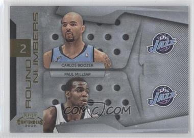 2009-10 Playoff Contenders - Round Numbers - Gold #10 - Carlos Boozer, Paul Millsap /100