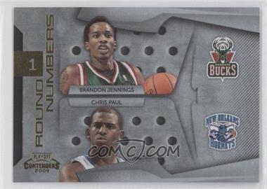 2009-10 Playoff Contenders - Round Numbers - Gold #12 - Brandon Jennings, Chris Paul /100