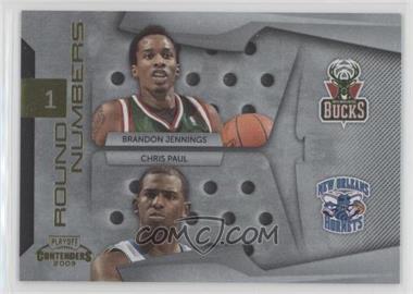 2009-10 Playoff Contenders - Round Numbers - Gold #12 - Brandon Jennings, Chris Paul /100 [Noted]