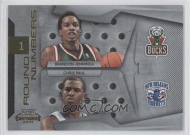 2009-10 Playoff Contenders - Round Numbers - Gold #12 - Brandon Jennings, Chris Paul /100