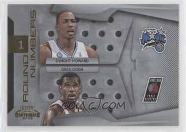 2009-10 Playoff Contenders - Round Numbers - Gold #7 - Dwight Howard, Greg Oden /100