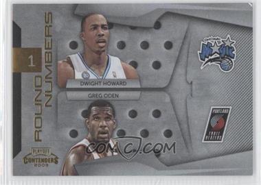 2009-10 Playoff Contenders - Round Numbers - Gold #7 - Dwight Howard, Greg Oden /100