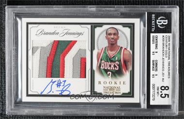 2009-10 Playoff National Treasures - [Base] - Century Gold #209 - Rookie Patch Autographs - Brandon Jennings /25 [BGS 8.5 NM‑MT+]
