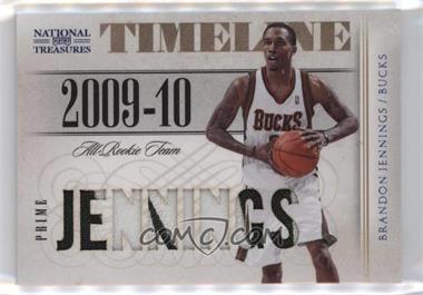 2009-10 Playoff National Treasures - Timeline Materials - Die-Cut Custom Names Prime #4 - Brandon Jennings /25
