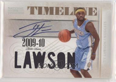 2009-10 Playoff National Treasures - Timeline Materials - Die-Cut Custom Names Signatures #9 - Ty Lawson /30