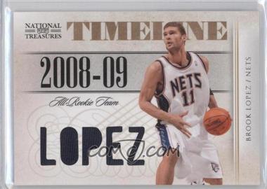 2009-10 Playoff National Treasures - Timeline Materials - Die-Cut Custom Names #19 - Brook Lopez /99