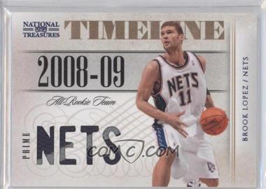 2009-10 Playoff National Treasures - Timeline Materials - Die-Cut Custom Team Nicknames Prime #19 - Brook Lopez /25