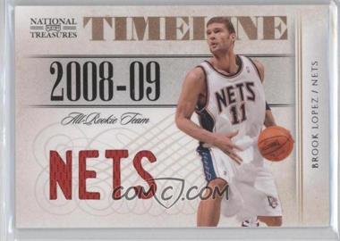 2009-10 Playoff National Treasures - Timeline Materials - Die-Cut Custom Team Nicknames #19 - Brook Lopez /99