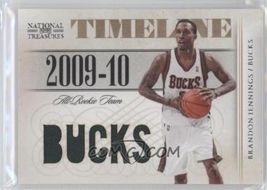 2009-10 Playoff National Treasures - Timeline Materials - Die-Cut Custom Team Nicknames #4 - Brandon Jennings /49