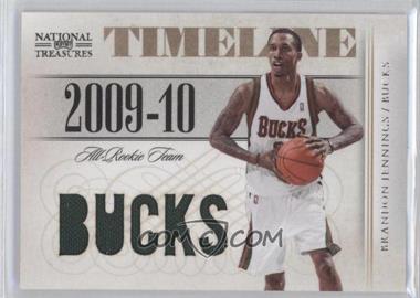 2009-10 Playoff National Treasures - Timeline Materials - Die-Cut Custom Team Nicknames #4 - Brandon Jennings /49