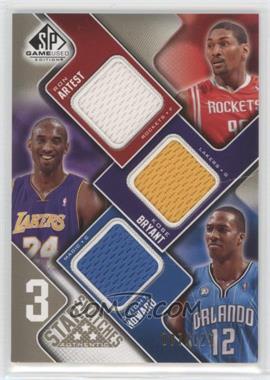 2009-10 SP Game Used - 3 Star Swatches - Level 1 #3S-BAH - Ron Artest, Kobe Bryant, Dwight Howard /125