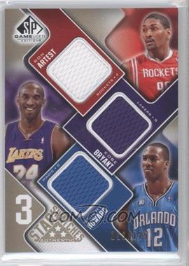 2009-10 SP Game Used - 3 Star Swatches - Level 1 #3S-BAH - Ron Artest, Kobe Bryant, Dwight Howard /125