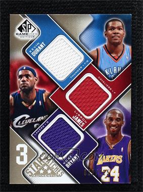 2009-10 SP Game Used - 3 Star Swatches - Level 1 #3S-BJD - Kevin Durant, LeBron James, Kobe Bryant /125 [Noted]
