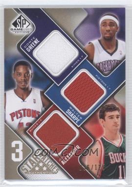 2009-10 SP Game Used - 3 Star Swatches - Level 1 #3S-GAS - Donte Greene, Walter Sharpe, Joe Alexander /125