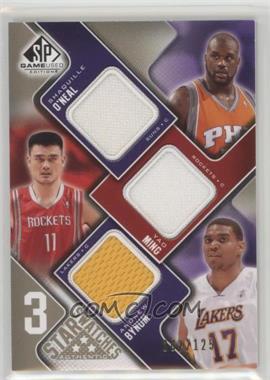 2009-10 SP Game Used - 3 Star Swatches - Level 1 #3S-MBO - Shaquille O'Neal, Yao Ming, Andrew Bynum /125