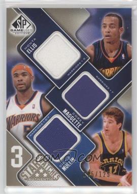2009-10 SP Game Used - 3 Star Swatches - Level 1 #3S-MME - Monta Ellis, Corey Maggette, Chris Mullin /125
