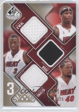2009-10 SP Game Used - 3 Star Swatches - Level 1 #3S-MWH - Jermaine O'Neal, Dwyane Wade, Udonis Haslem /125