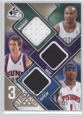 2009-10 SP Game Used - 3 Star Swatches - Level 1 #3S-NIM - Stephon Marbury, Steve Nash, Allen Iverson /125