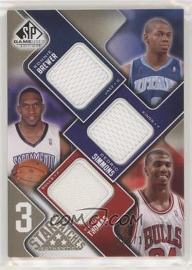 2009-10 SP Game Used - 3 Star Swatches - Level 1 #3S-TBS - Ronnie Brewer, Cedric Simmons, Tyrus Thomas /125