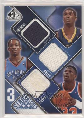 2009-10 SP Game Used - 3 Star Swatches - Level 2 #3S-EGH - Roy Hibbert, Jeff Green, Patrick Ewing /50