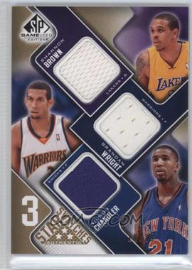 2009-10 SP Game Used - 3 Star Swatches - Level 3 #3S-BWC - Shannon Brown, Brandan Wright, Wilson Chandler /35