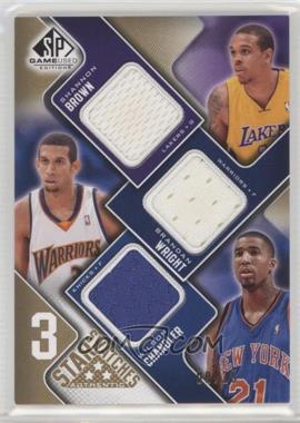 2009-10 SP Game Used - 3 Star Swatches - Level 3 #3S-BWC - Shannon Brown, Brandan Wright, Wilson Chandler /35