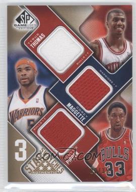 2009-10 SP Game Used - 3 Star Swatches - Level 3 #3S-MPT - Tyrus Thomas, Corey Maggette, Scottie Pippen /35
