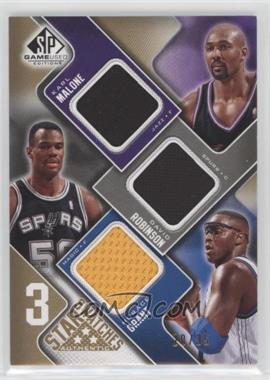 2009-10 SP Game Used - 3 Star Swatches - Level 3 #3S-PMG - Karl Malone, David Robinson, Horace Grant /35