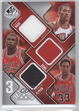 2009-10 SP Game Used - 3 Star Swatches #3S-HDP - Derrick Rose, Luol Deng, Scottie Pippen /299