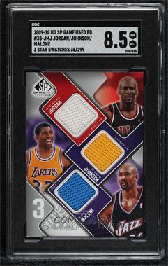 2009-10 SP Game Used - 3 Star Swatches #3S-JMJ - Michael Jordan, Magic Johnson, Karl Malone /299 [SGC 8.5 NM/Mt+]