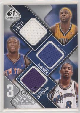 2009-10 SP Game Used - 3 Star Swatches #3S-TRC - Jamaal Tinsley, Nate Robinson, Javaris Crittenton /299