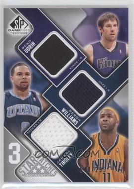 2009-10 SP Game Used - 3 Star Swatches #3S-TUW - Beno Udrih, Deron Williams, Jamaal Tinsley /299