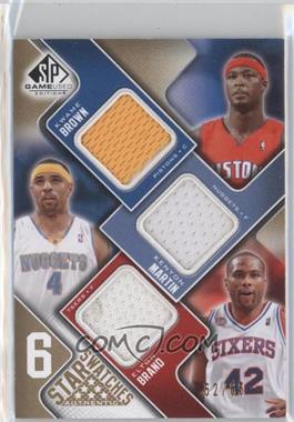 2009-10 SP Game Used - 6 Star Swatches - Level 1 #_BMBDIO - Kwame Brown, Elton Brand, Tim Duncan, Allen Iverson, Shaquille O'Neal, Kenyon Martin /65