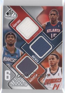 2009-10 SP Game Used - 6 Star Swatches #_DACKSC - Corey Brewer, D.J. Augustin, Kevin Durant, Chris Duhon, Shelden Williams, Al Horford /99