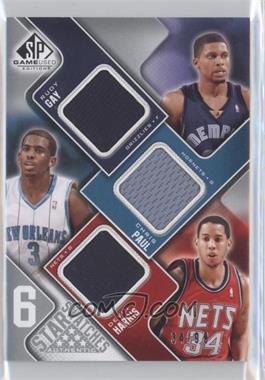 2009-10 SP Game Used - 6 Star Swatches #_GPHJAG - Rudy Gay, Chris Paul, Devin Harris, LeBron James, Carmelo Anthony, Danny Granger /99