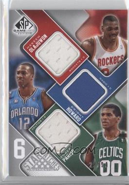 2009-10 SP Game Used - 6 Star Swatches #_NJMOHP - Dirk Nowitzki, LeBron James, Tracy McGrady, Hakeem Olajuwon, Dwight Howard, Robert Parish /99