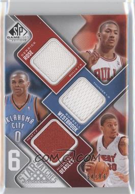 2009-10 SP Game Used - 6 Star Swatches #_RWBDHC - Derrick Rose, Russell Westbrook, Michael Beasley, Kevin Durant, Al Horford, Mike Conley /99