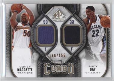 2009-10 SP Game Used - Combo Materials - Level 1 #CM-CR - Corey Maggette, Rudy Gay /155 [Noted]
