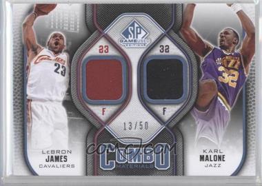 2009-10 SP Game Used - Combo Materials - Level 2 #CM-MJ - LeBron James, Karl Malone /50