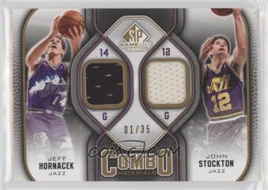 2009-10 SP Game Used - Combo Materials - Level 3 #CM-HS - Jeff Hornacek, John Stockton /35