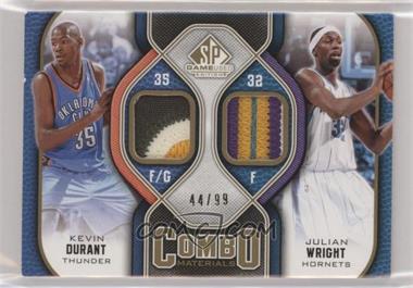 2009-10 SP Game Used - Combo Materials - Patch #CP-DW - Kevin Durant, Julian Wright /99