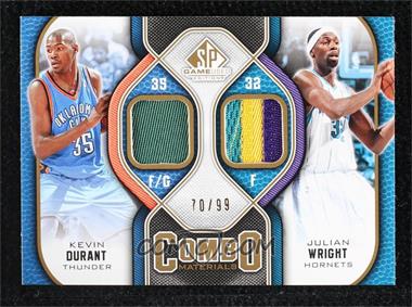 2009-10 SP Game Used - Combo Materials - Patch #CP-DW - Kevin Durant, Julian Wright /99