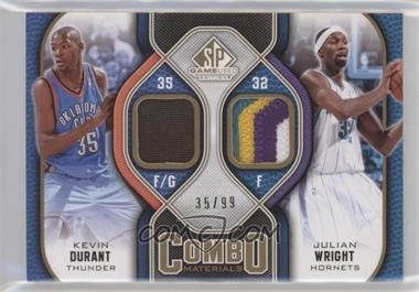 2009-10 SP Game Used - Combo Materials - Patch #CP-DW - Kevin Durant, Julian Wright /99