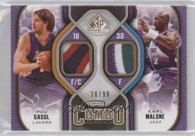 2009-10 SP Game Used - Combo Materials - Patch #CP-PK - Pau Gasol, Karl Malone /99