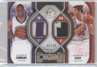 2009-10 SP Game Used - Combo Materials - Patch #CP-SG - Cedric Simmons, Aaron Gray /99