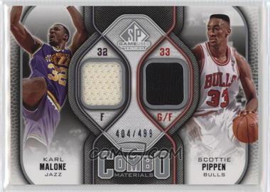 2009-10 SP Game Used - Combo Materials #CM-MP - Scottie Pippen, Karl Malone (Malone On Left Side) /499