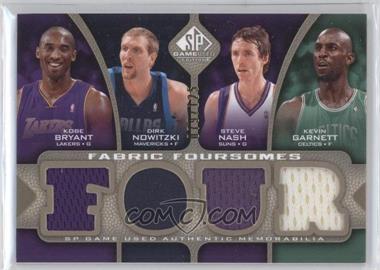 2009-10 SP Game Used - Fabric Foursomes - Level 1 #F4-BNGN - Kobe Bryant, Dirk Nowitzki, Steve Nash, Kevin Garnett /125