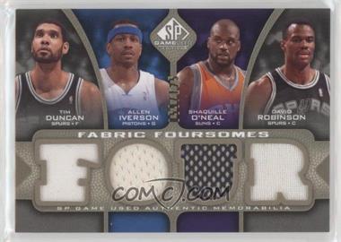 2009-10 SP Game Used - Fabric Foursomes - Level 1 #F4-DIOR - Tim Duncan, Allen Iverson, Shaquille O'Neal, David Robinson /125