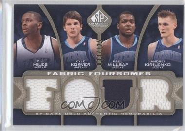 2009-10 SP Game Used - Fabric Foursomes - Level 1 #F4-KKMM - C.J. Miles, Kyle Korver, Paul Millsap, Andrei Kirilenko /125