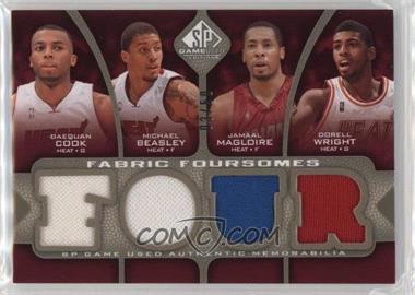2009-10 SP Game Used - Fabric Foursomes - Level 2 #F4-MWCB - Daequan Cook, Michael Beasley, Jamaal Magloire, Dorell Wright /50